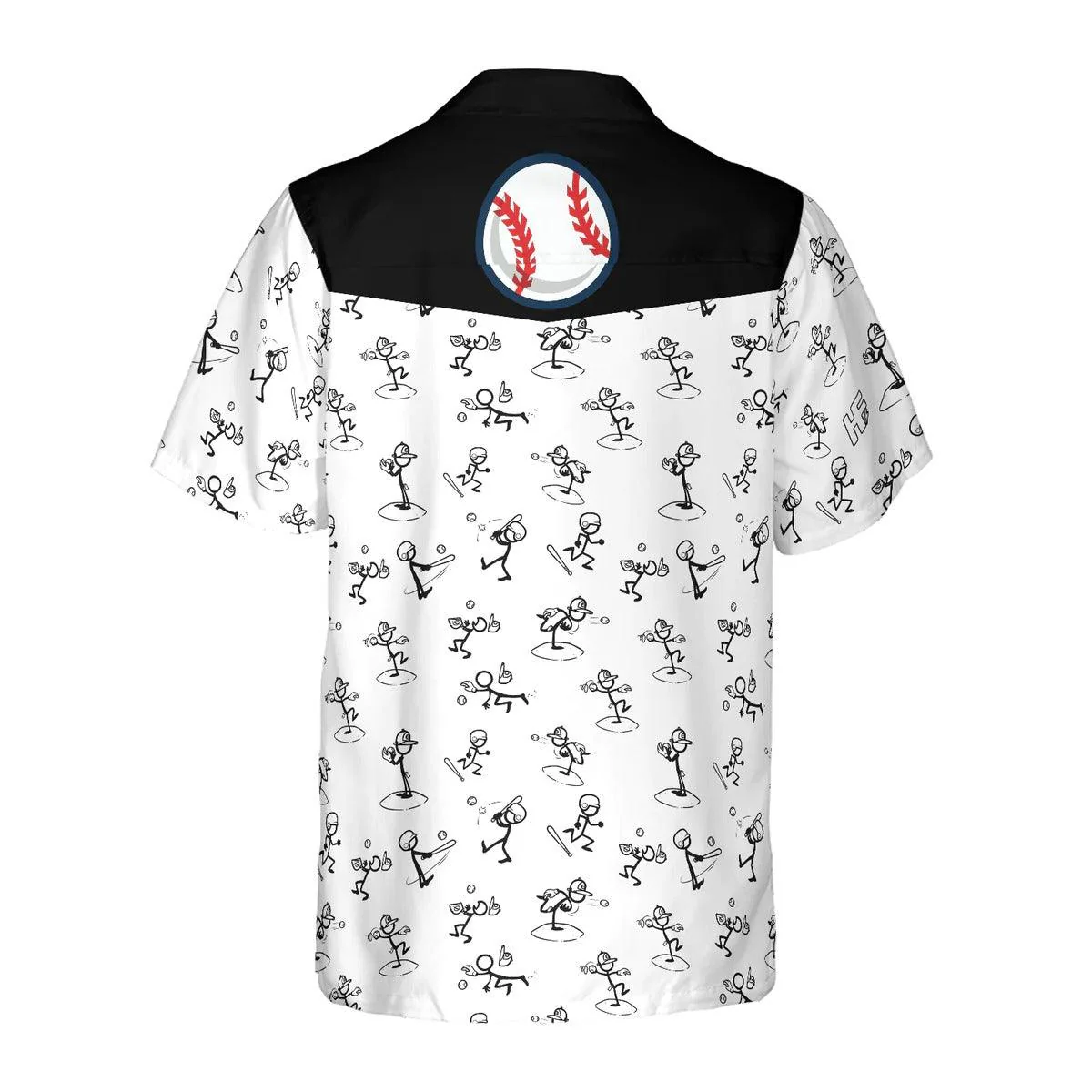 Stickfigures Playing Baseball Aloha Hawaiian Shirt, Baseball Hawaiian Shirt For Summer - Perfect Gift For Men, Women, Baseball Lover, Friend, Family - Image 3