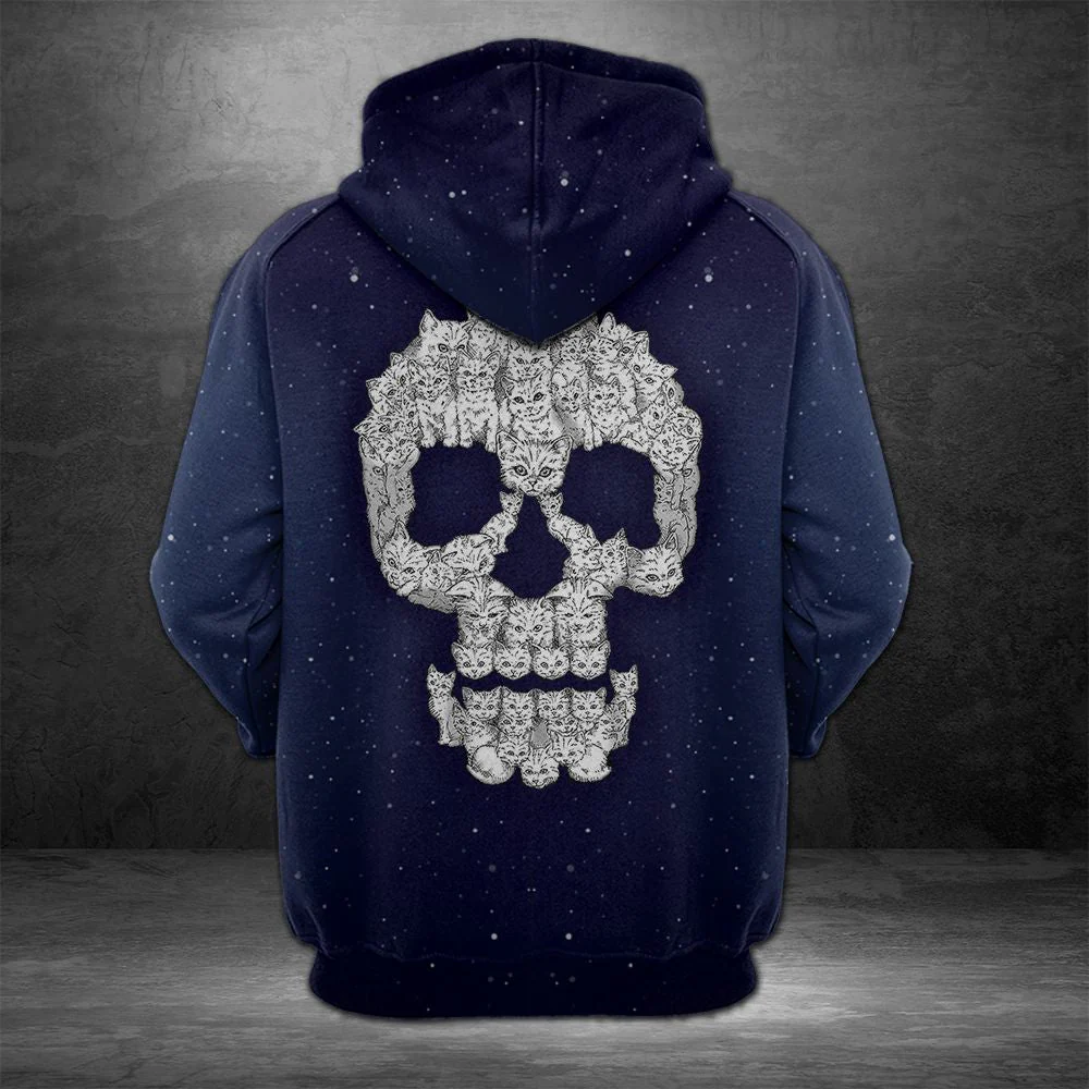Sugar Skull Cat Pullover Premium Hoodie, Perfect Outfit For Men And Women On Christmas New Year Autumn Winter - Image 3