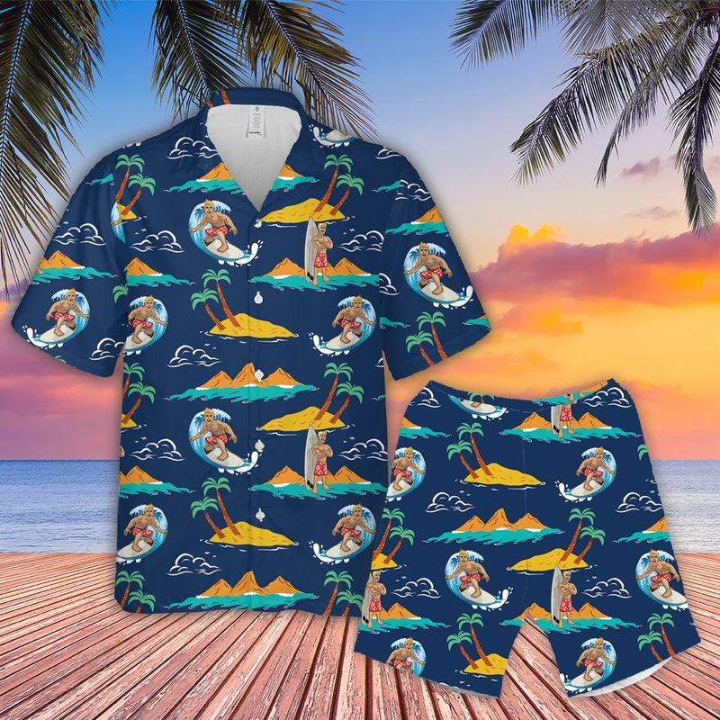 Surfing Aloha Hawaiian Shirts For Summer, Paradise Surfer Sea Palm Tree Pattern Hawaiian Set Outfit For Men Women, Gift For Friend, Team, Family