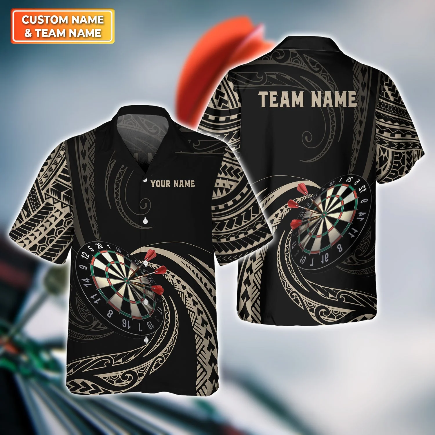 Tattoo Maori Tribal And Darts Personalized Shirt, Perfect Jerseys For Darts Players Team - Image 3