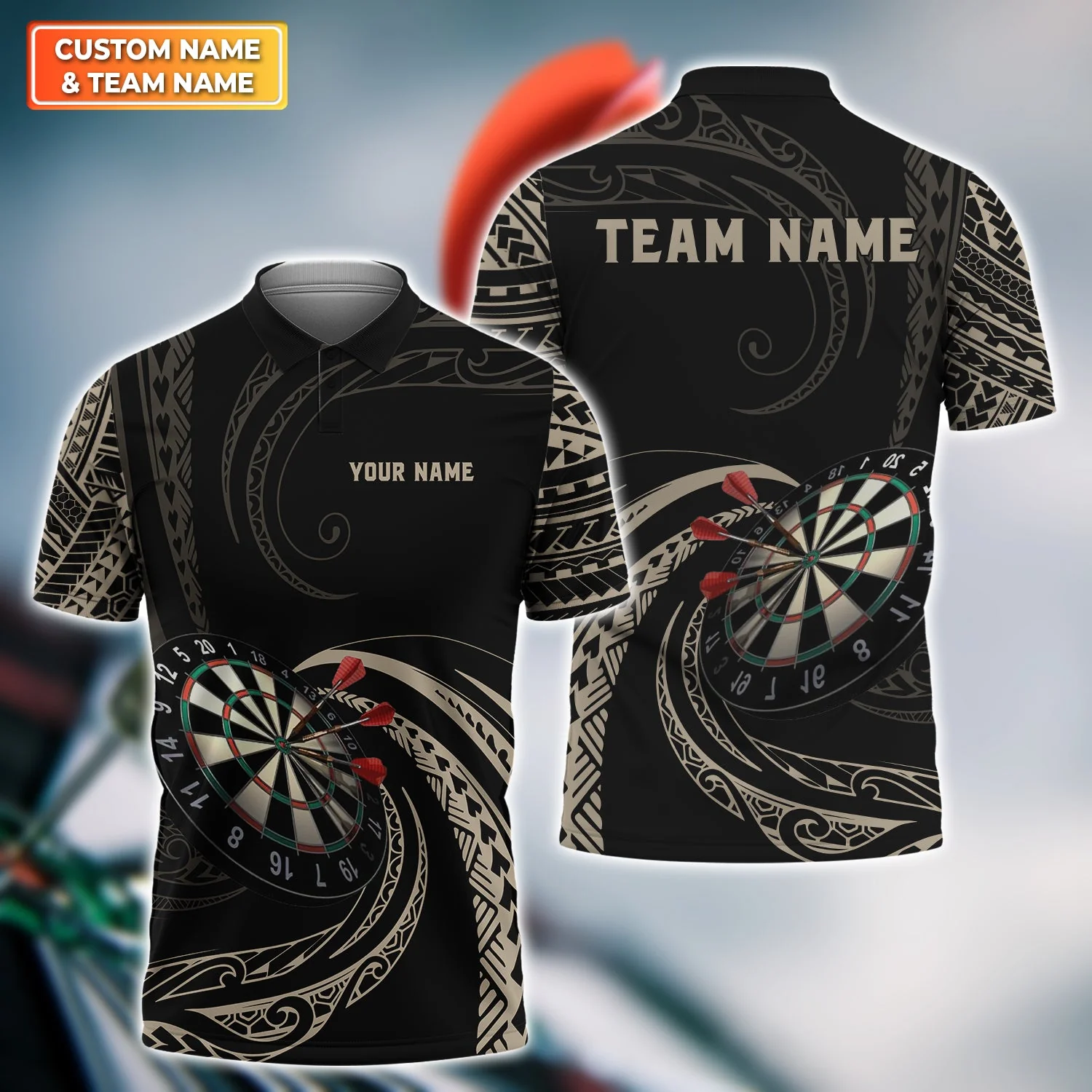 Tattoo Maori Tribal And Darts Personalized Shirt, Perfect Jerseys For Darts Players Team - Image 4