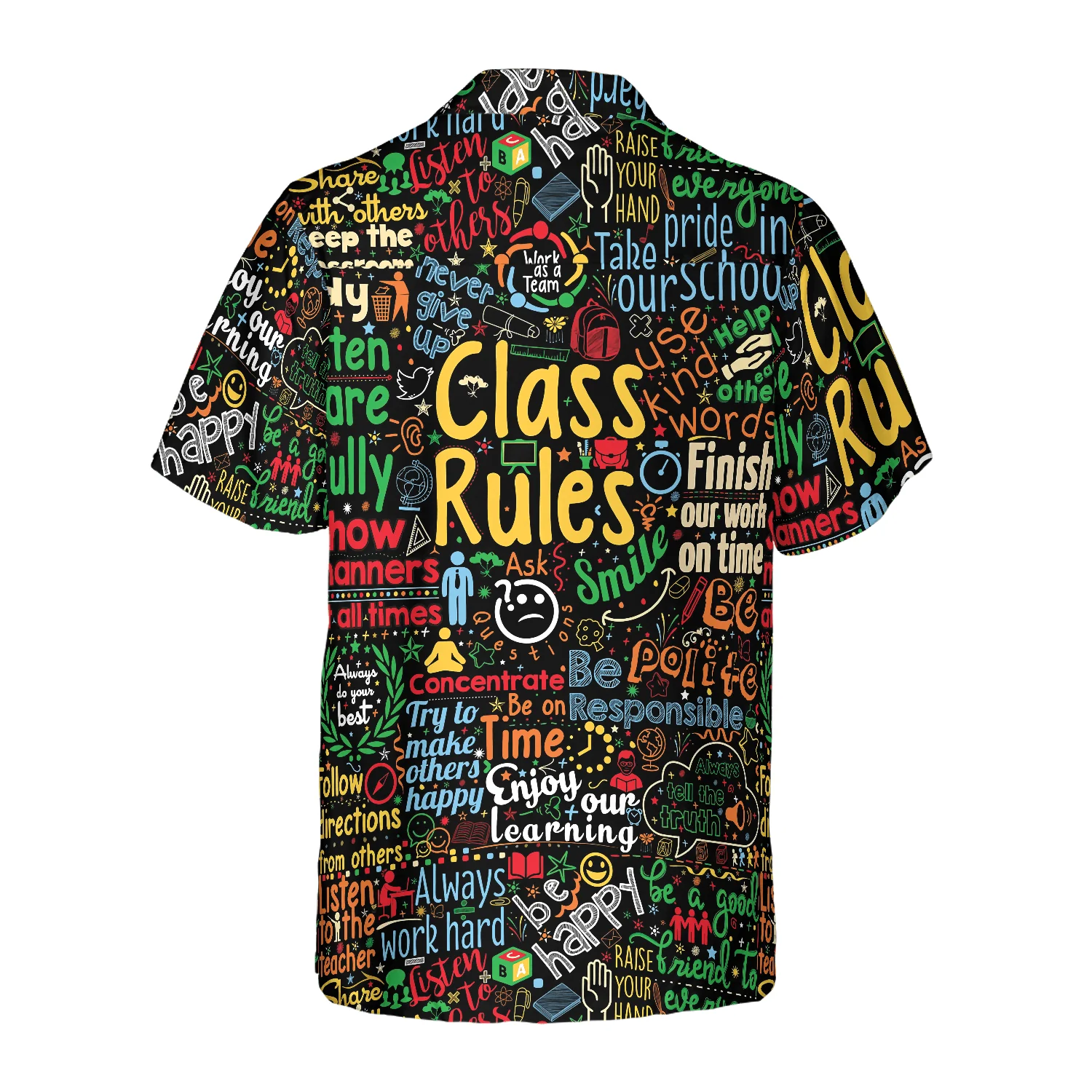 Teacher Hawaiian Shirt, Class Rules Teacher Aloha Shirt For Men And Women - Perfect Gift For Teacher, Husband, Boyfriend, Friend, Family - Image 2