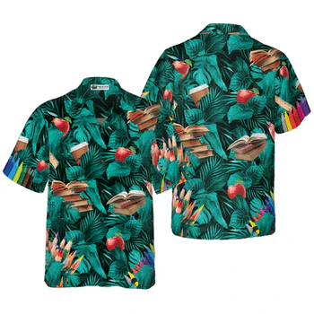 Teacher Hawaiian Shirt, Tropical Leaves Teacher Aloha Shirt For Men And Women - Perfect Gift For Teacher, Husband, Boyfriend, Friend, Family