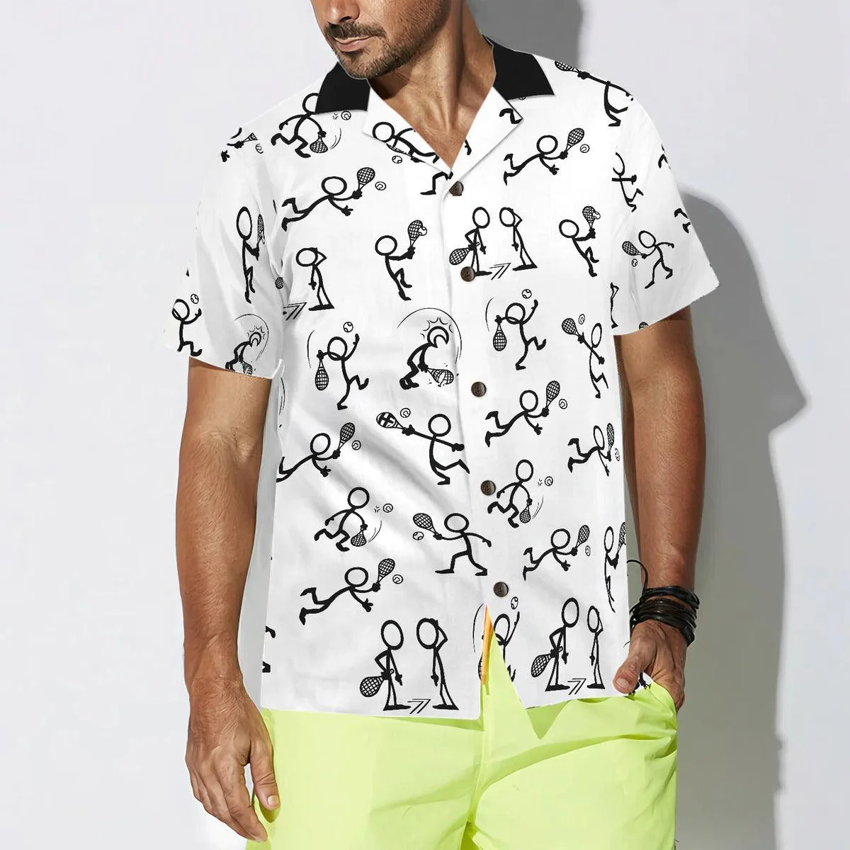 Tennis Aloha Hawaiian Shirt, Stick Figures Tennis Aloha Shirt, Tennis Hawaiian Shirt For Summer - Perfect Gift For Men, Women, Tennis Lover, Friend - Image 4