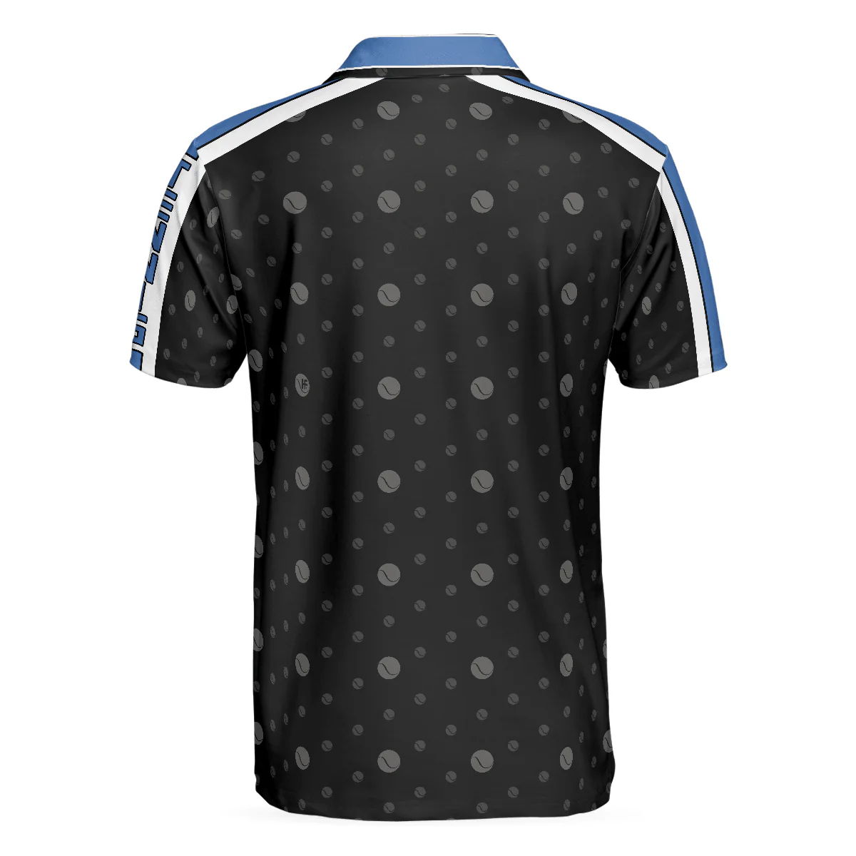 Tennis Blue Version Polo Shirt, Black Dot And Tennis Ball Pattern Polo Shirt, Best Tennis Shirt For Men - Perfect Gift For Men, Tennis Lovers - Image 2