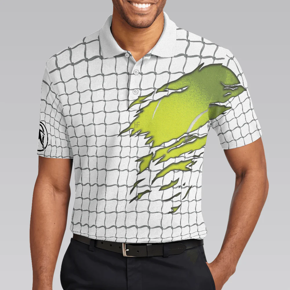 Tennis Men Polo Shirt, Check Pattern Tennis Print Shirt, Gift For Stylish Tennis Players - Best Polo Shirt For Men, Tennis Players - Image 4