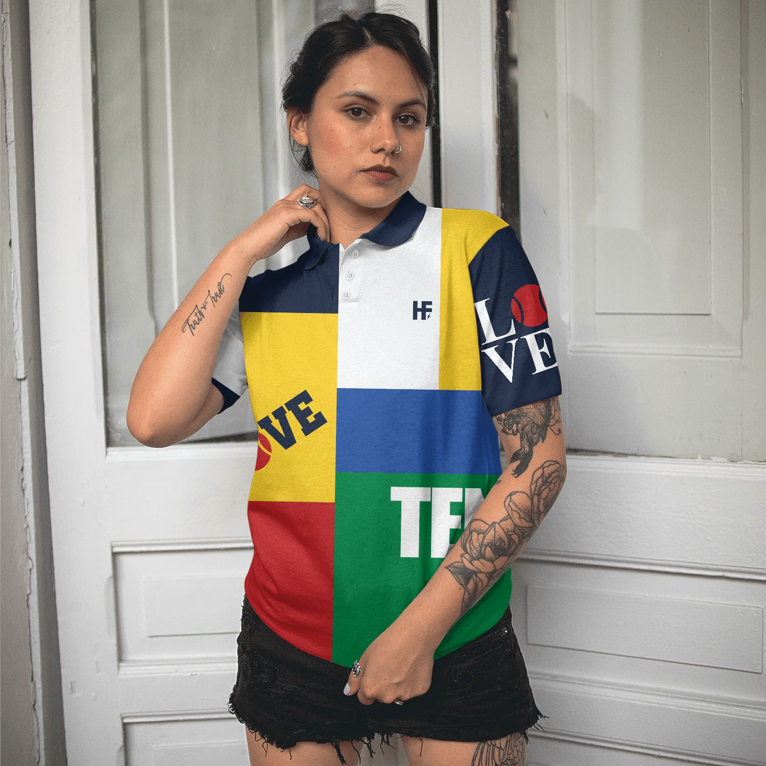 Tennis Women Polo Shirt, Color-Blocked Tennis Women Polo Shirts, Gift For Tennis Players, Tennis Lovers, Ladies, Tennis Tournament, Tennis Club - Image 5