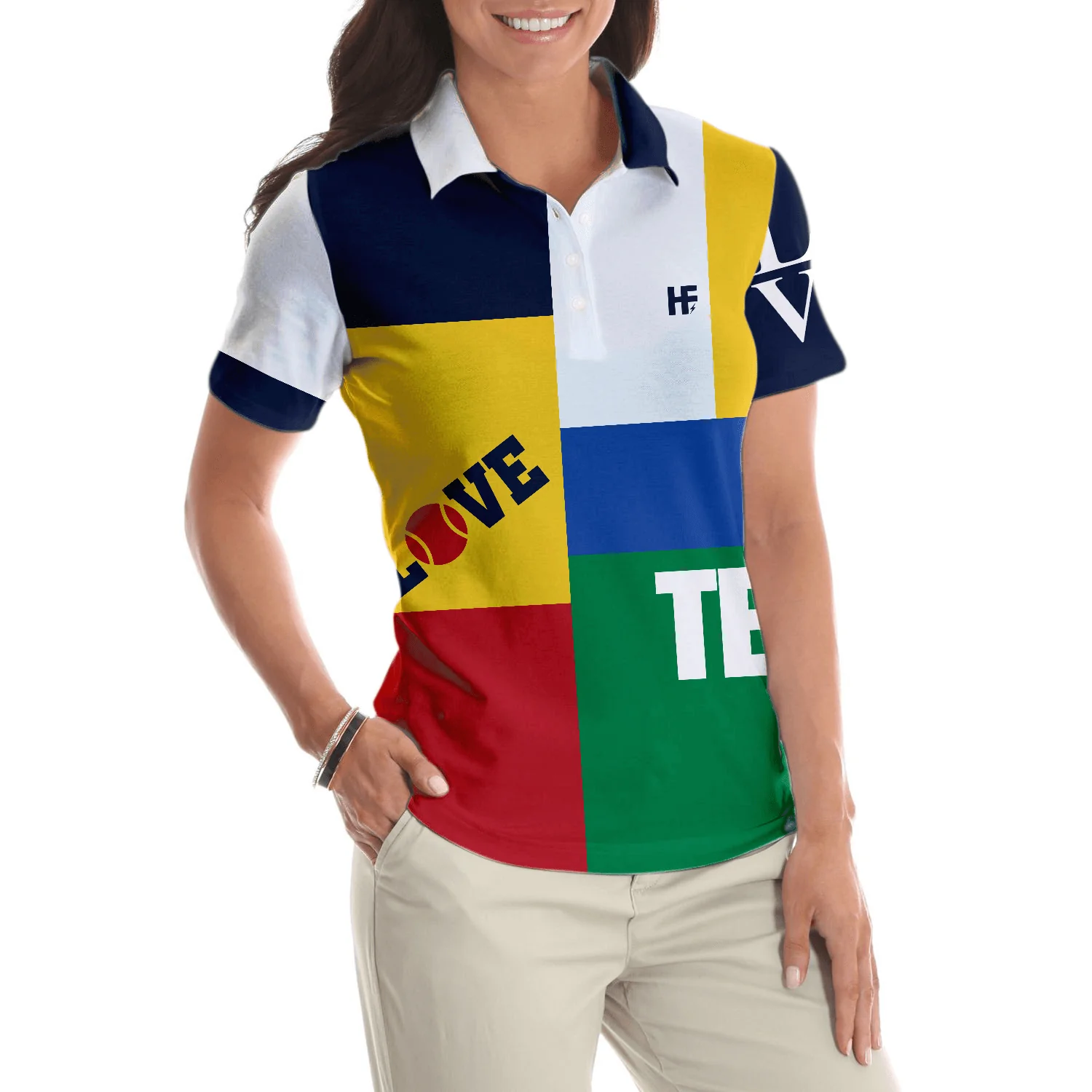 Tennis Women Polo Shirt, Color-Blocked Tennis Women Polo Shirts, Gift For Tennis Players, Tennis Lovers, Ladies, Tennis Tournament, Tennis Club - Image 6