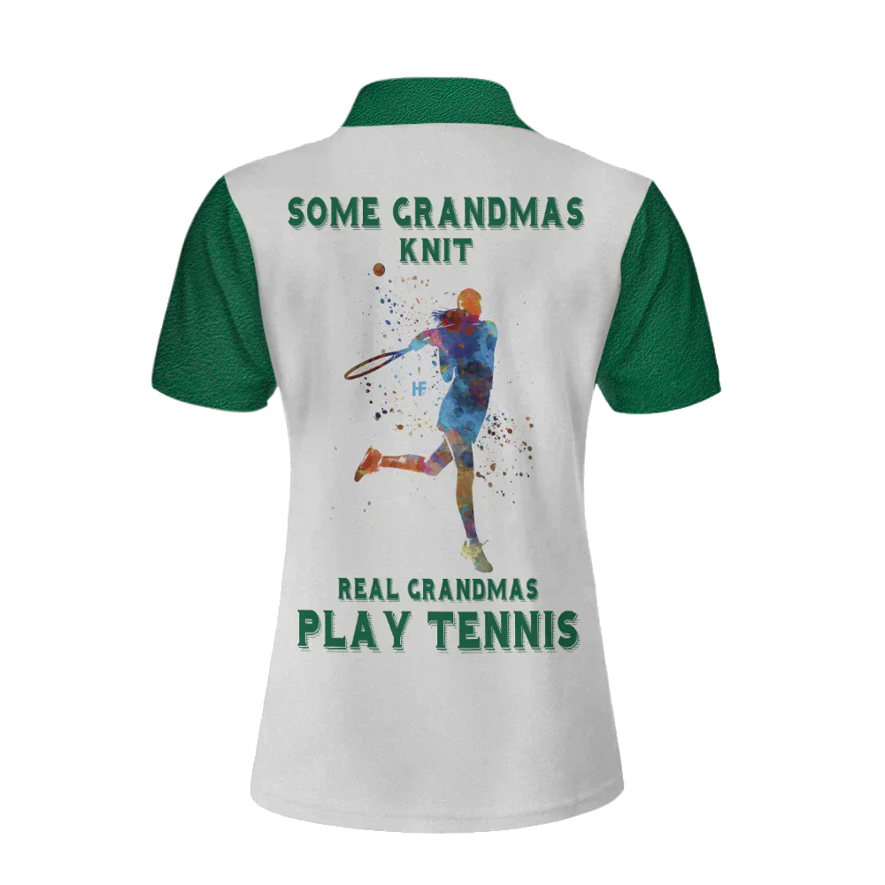 Tennis Women Polo Shirt, Real Grandmas Play Tennis, Cool Tennis Style Women Polo Shirts - Best Gift For Ladies, Female, Girls, Tennis Lovers - Image 2
