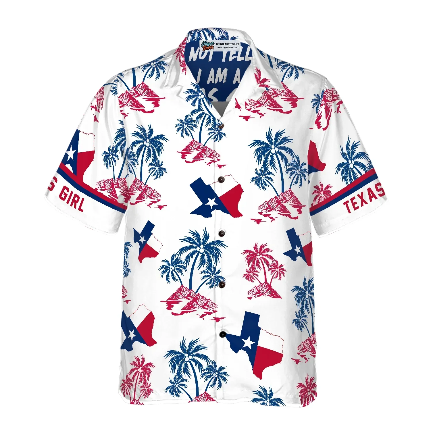 Texas Flag And Palm Tree Pattern Hawaiian Shirt, Texas Girl, Patriotic Texas, Proud Texas, Summer Aloha Shirt Perfect Gift For Men Women - Image 2