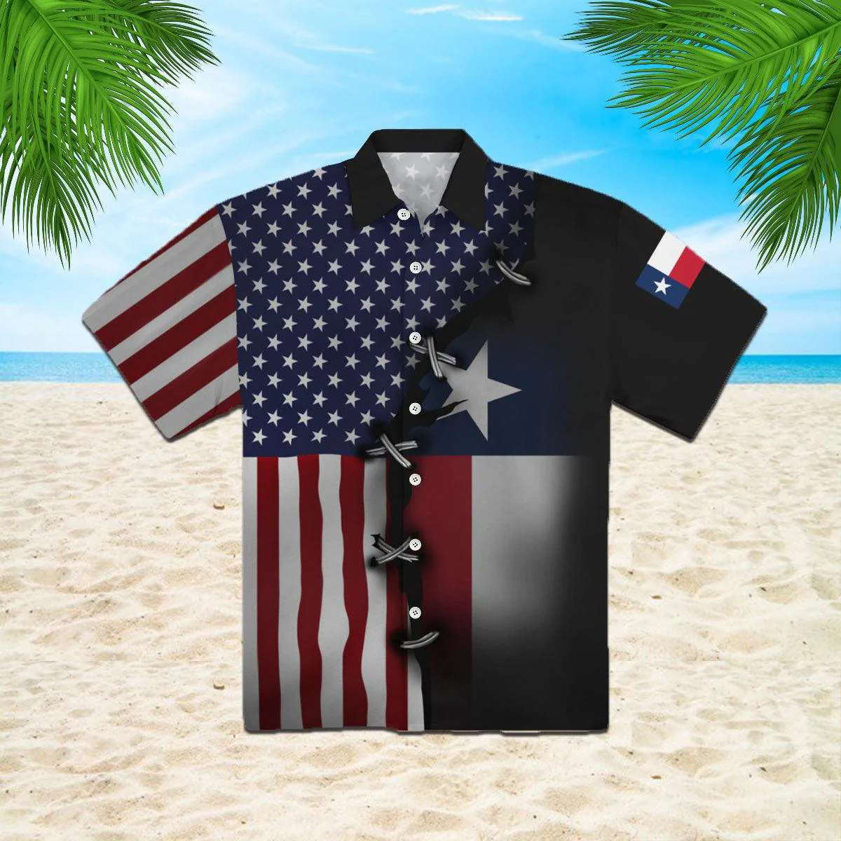 Texas Flag With American Flag Aloha Hawaiian Shirts For Men Women, 4th July Gift For Summer, Friend, Family, Texas Proud, Patriot,  Independence Day - Image 2