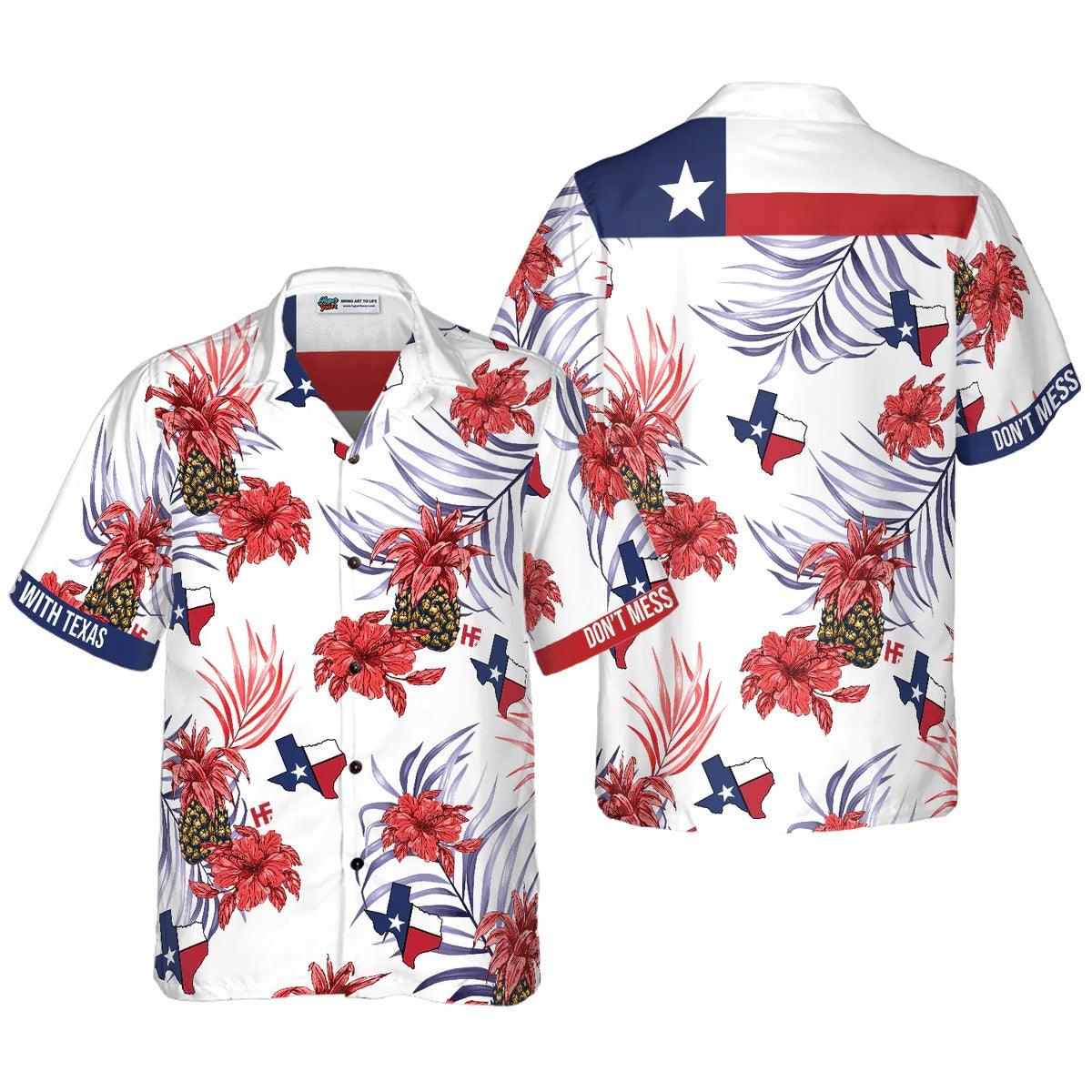 Texas Hawaiian Shirt, Pineapple Texas Pround Hawaiian Shirt, Tropical Pineapple Aloha Shirt - Perfect Gift For Men, Women, Friend, Family