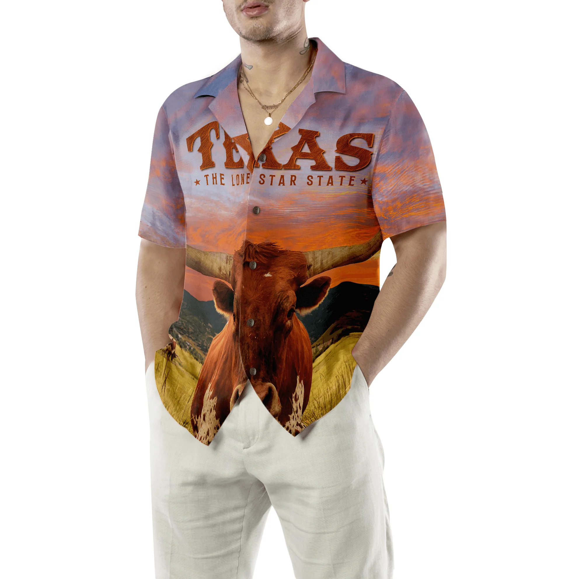Texas Longhorn Bull Hawaiian Shirt, Texas The Lone Star State, Unique Texas, Texas Lovers, Summer Aloha Shirt Perfect Gift For Men Women - Image 5