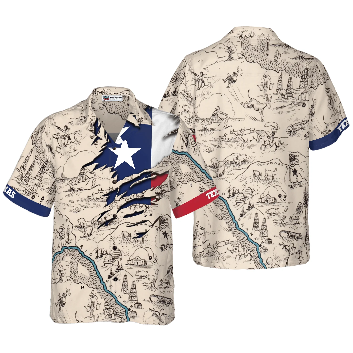 Texas State Map Texas Flag Hawaiian Shirt, Colorful Summer Aloha Shirt For Men Women, Perfect Gift For Friend, Family, Husband, Wife, Texas Lovers - Image 2