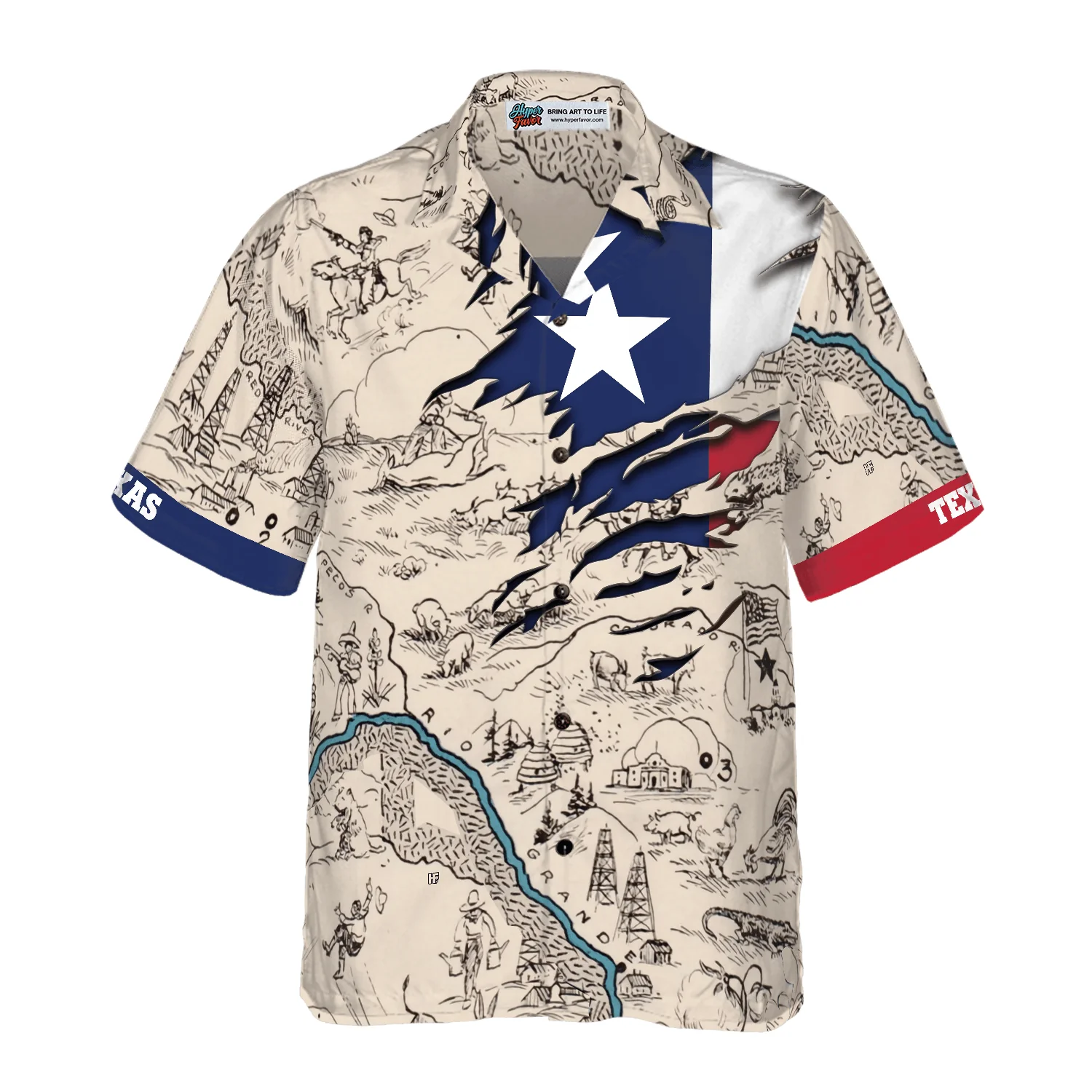 Texas State Map Texas Flag Hawaiian Shirt, Colorful Summer Aloha Shirt For Men Women, Perfect Gift For Friend, Family, Husband, Wife, Texas Lovers - Image 5
