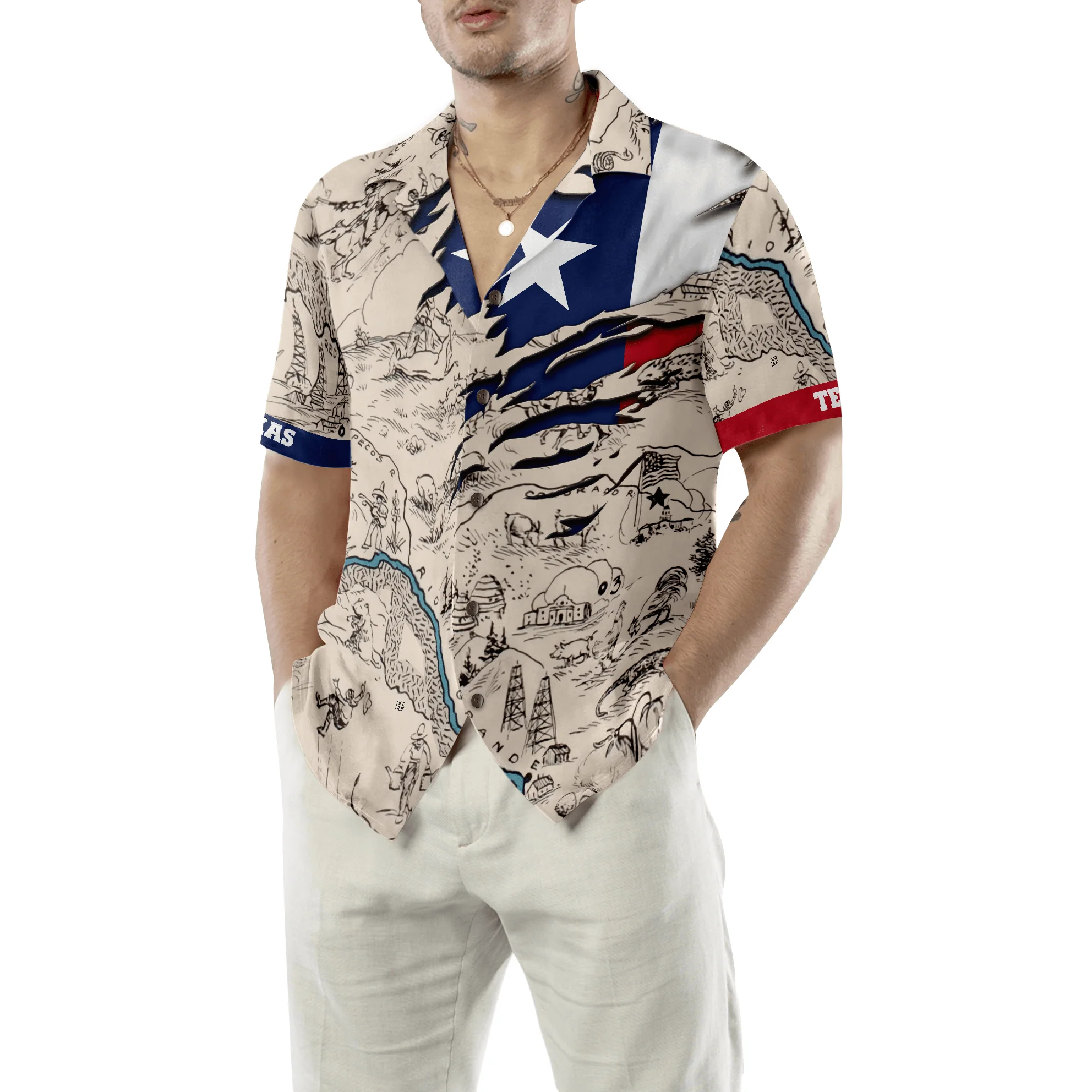 Texas State Map Texas Flag Hawaiian Shirt, Colorful Summer Aloha Shirt For Men Women, Perfect Gift For Friend, Family, Husband, Wife, Texas Lovers - Image 6
