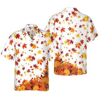 Thanksgiving Pumpkins And Autumn Leaves Hawaiian Shirt - Perfect Gift For Lover, Friend, Family - Image 3