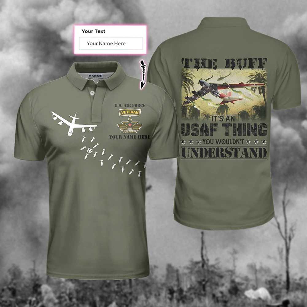 The BUFF It's An USAF Thing You Wouldn't Understand The Big Ugly Fat Fucker Custom Polo Shirt, Veteran Gift Idea - Perfect Gift For Men - Image 2
