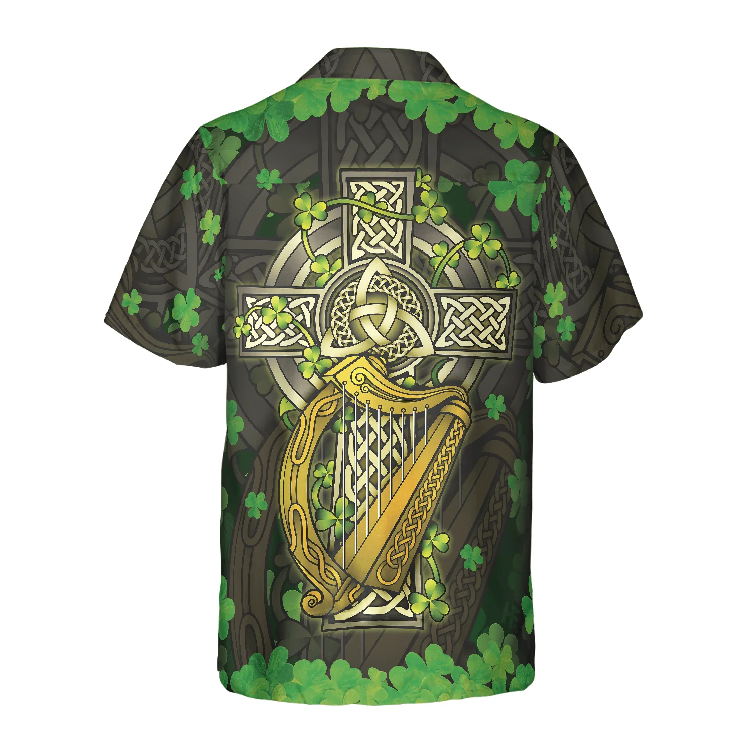 The Celtic Cross Harp Irish Skull Leprechaun Hawaiian Shirt, Colorful Summer Aloha Shirt For Men Women, Gift For Husband, Wife, Friend, Family - Image 3