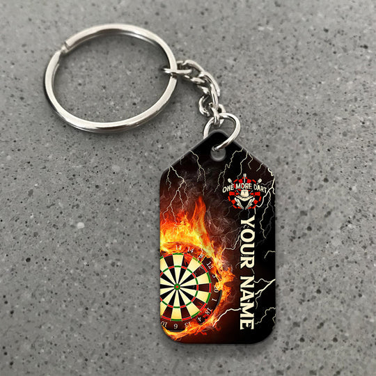 Thunder Flame Bullseye Dartboard Personalized Name Dragon And Darts Acrylic Keychain - Christmas Gift For Darts Lovers, Darts Team Players - Image 5