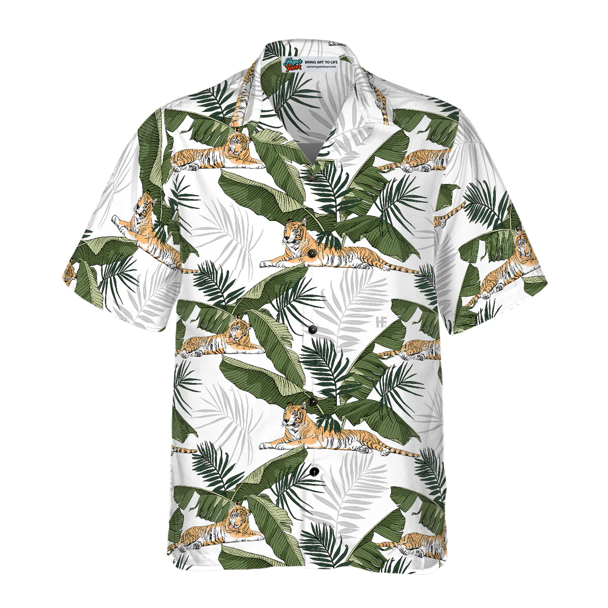 Tiger Hawaiian Shirt, Tropical Leaves, Tropical Tiger Aloha Shirt For Men - Perfect Gift For Husband, Boyfriend, Friend, Family - Image 3