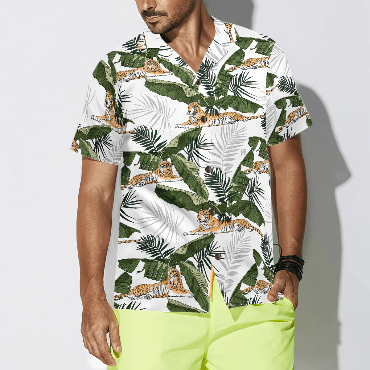 Tiger Hawaiian Shirt, Tropical Leaves, Tropical Tiger Aloha Shirt For Men - Perfect Gift For Husband, Boyfriend, Friend, Family - Image 5