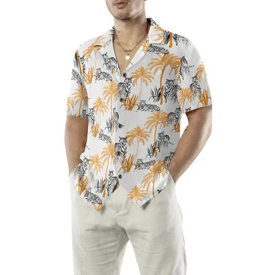 Tigers Hawaiian Shirt, Tropical Palm Tree Aloha Shirt For Men - Perfect Gift For Tiger Lovers, Husband, Boyfriend, Friend, Family - Image 6