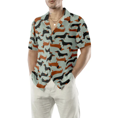 Tiny Dachshund Hawaiian Shirt, Cute Dog Aloha Shirt For Men - Perfect Gift For Dachshund Lovers, Husband, Boyfriend, Friend, Family - Image 6