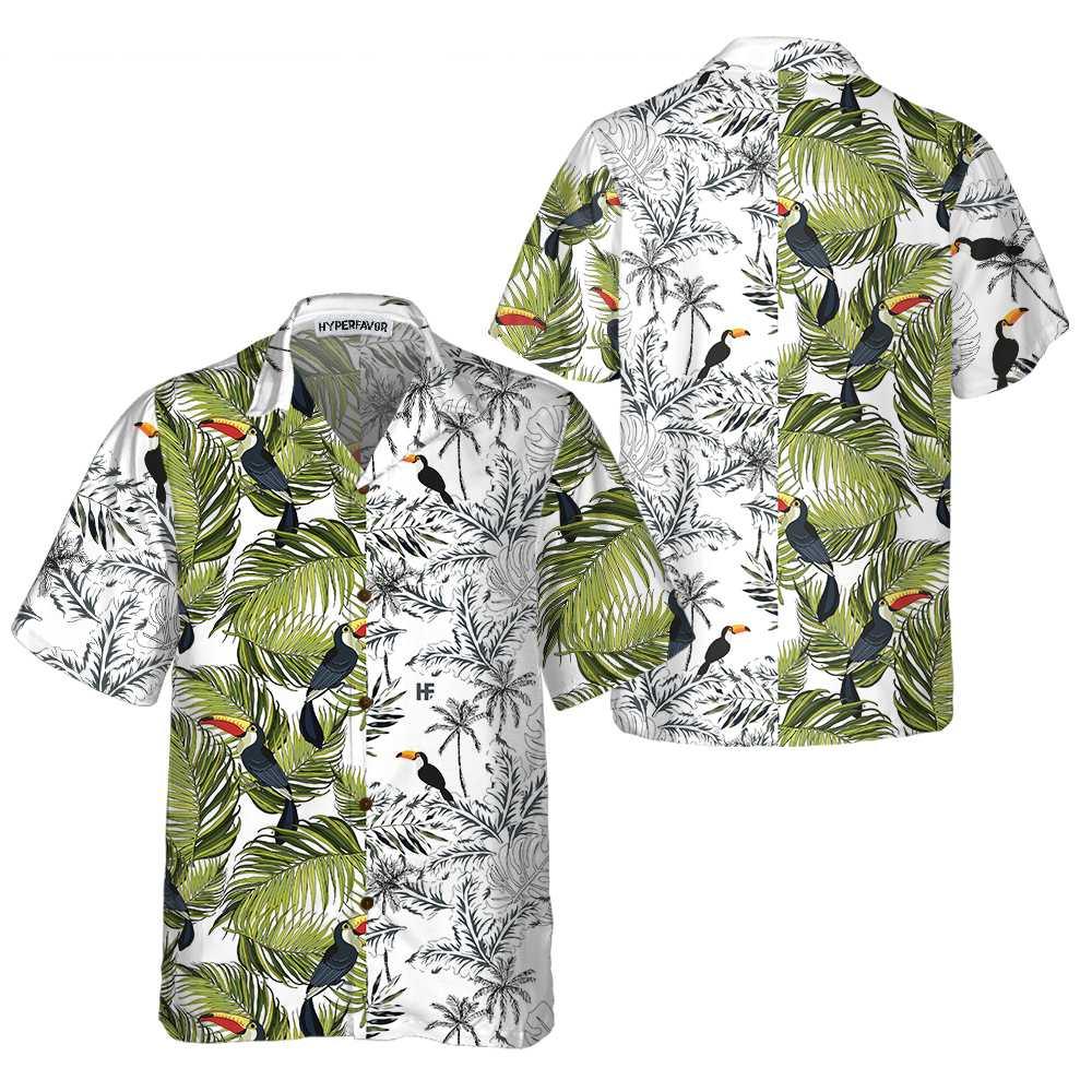 Toucan & Palm Branches Aloha Hawaiian Shirt For Summer, Cool Tropical Toucan Hawaiian Shirt For Men Women Adults, Best Gift For Friend, Toucan Lovers - Image 2