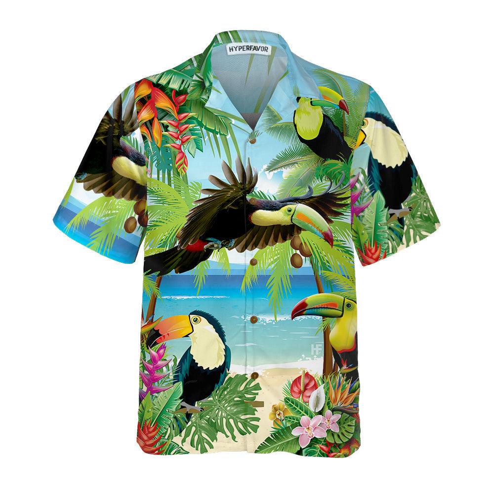 Toucan Tropical Beach Hawaiian Shirt, Colorful Summer Aloha Shirts For Men Women, Perfect Gift For Husband, Wife, Boyfriend, Friend - Image 4
