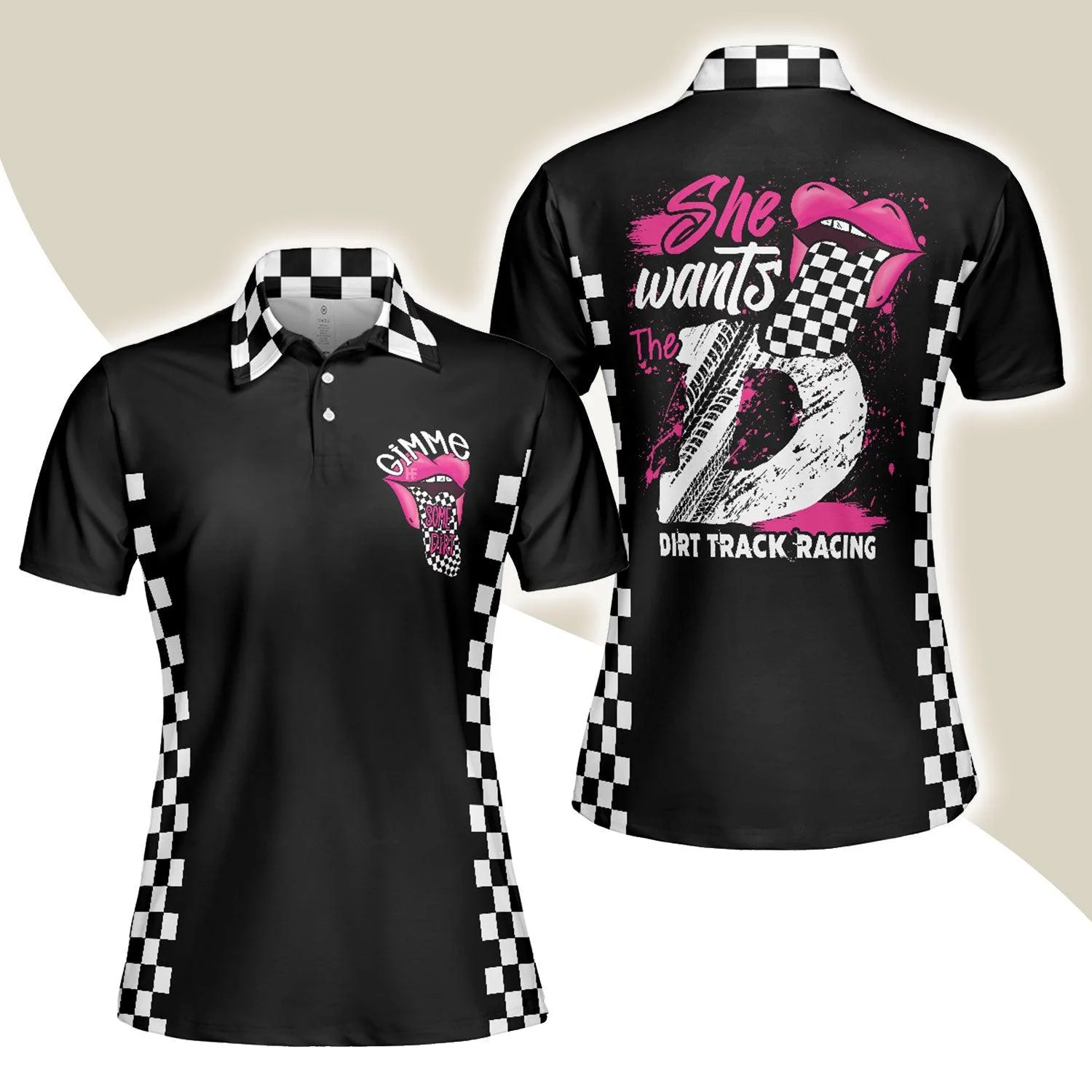 Track Racing Women Polo Shirt, She Wants The D Dirt Track Racing, Adult Humor Women Polo Shirts - Best Gift For Ladies, Female, Track Racing Lovers