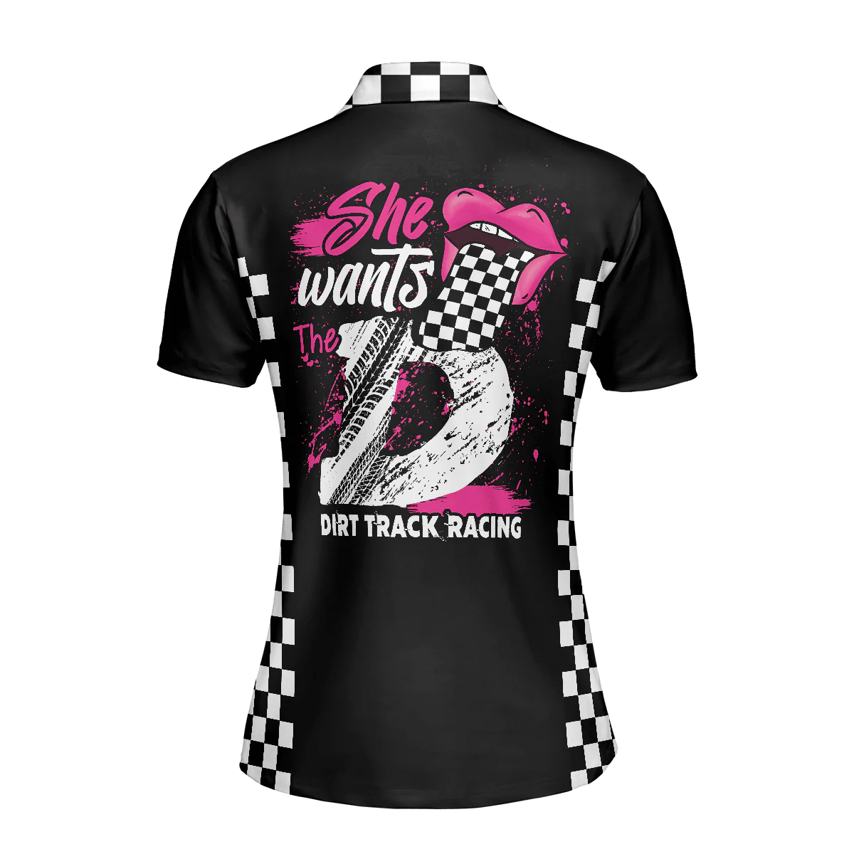 Track Racing Women Polo Shirt, She Wants The D Dirt Track Racing, Adult Humor Women Polo Shirts - Best Gift For Ladies, Female, Track Racing Lovers - Image 3