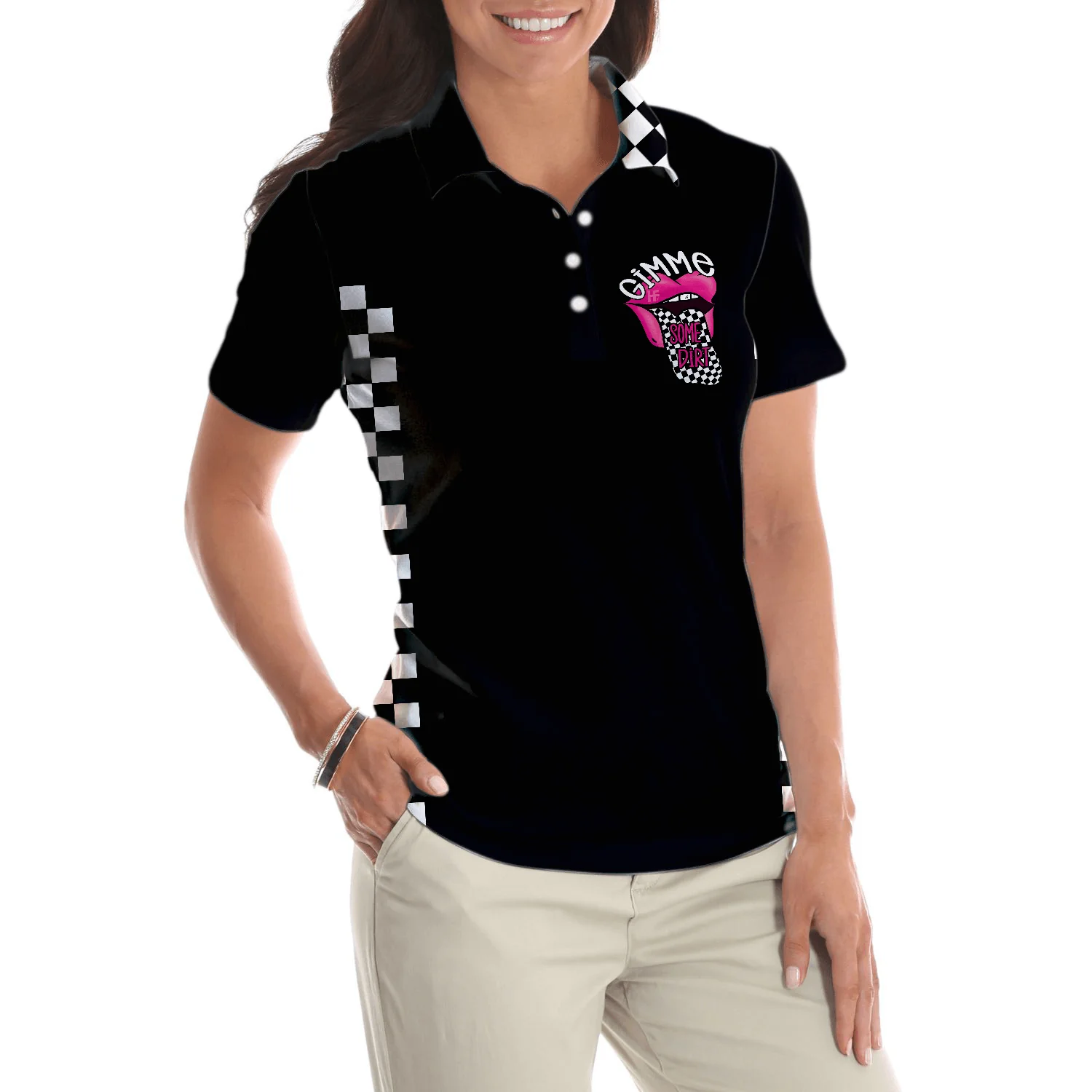Track Racing Women Polo Shirt, She Wants The D Dirt Track Racing, Adult Humor Women Polo Shirts - Best Gift For Ladies, Female, Track Racing Lovers - Image 5