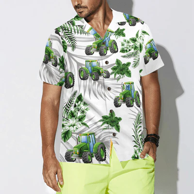 Tractor Hawaiian Shirt, Tropical Green Tractor Aloha Shirt For Men - Perfect Gift For Men, Husband, Boyfriend, Friend, Family - Image 5