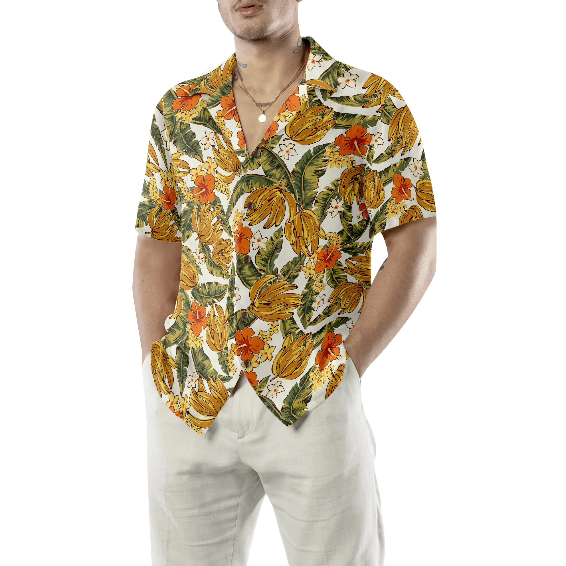 Tropical Banana Plant With Hibiscus Aloha Hawaiian Shirt For Summer, Colorful Shirt For Men Women, Perfect Gift For Friend, Team, Family - Image 6