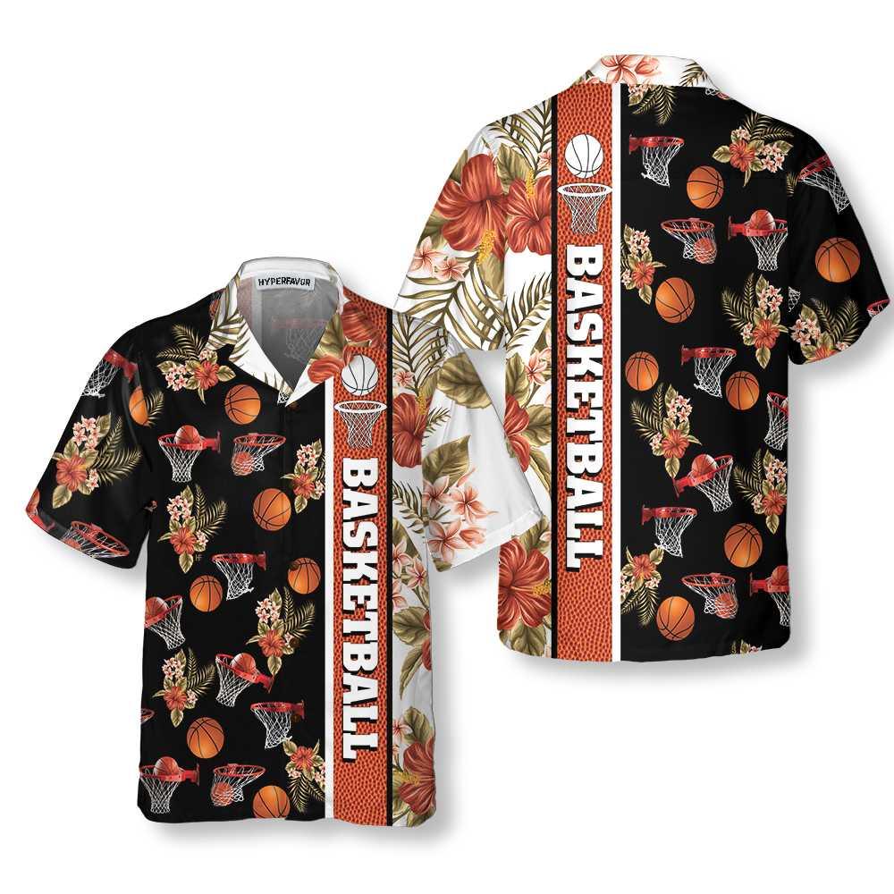 Tropical Basketball Aloha Hawaiian Shirt For Summer, Button Up Basketball Hawaiian Shirts For Men Women, Best Gift For Basketball Lovers, Friend - Image 2