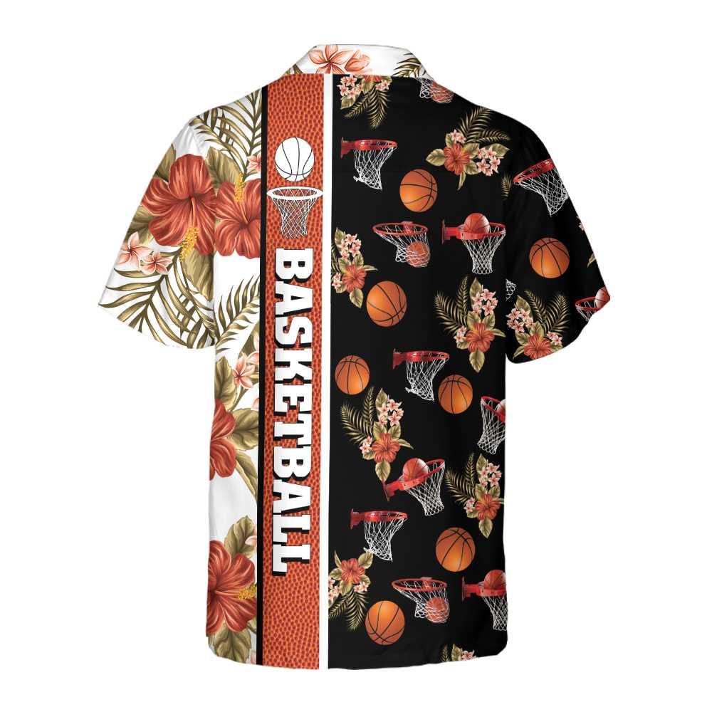 Tropical Basketball Aloha Hawaiian Shirt For Summer, Button Up Basketball Hawaiian Shirts For Men Women, Best Gift For Basketball Lovers, Friend - Image 3