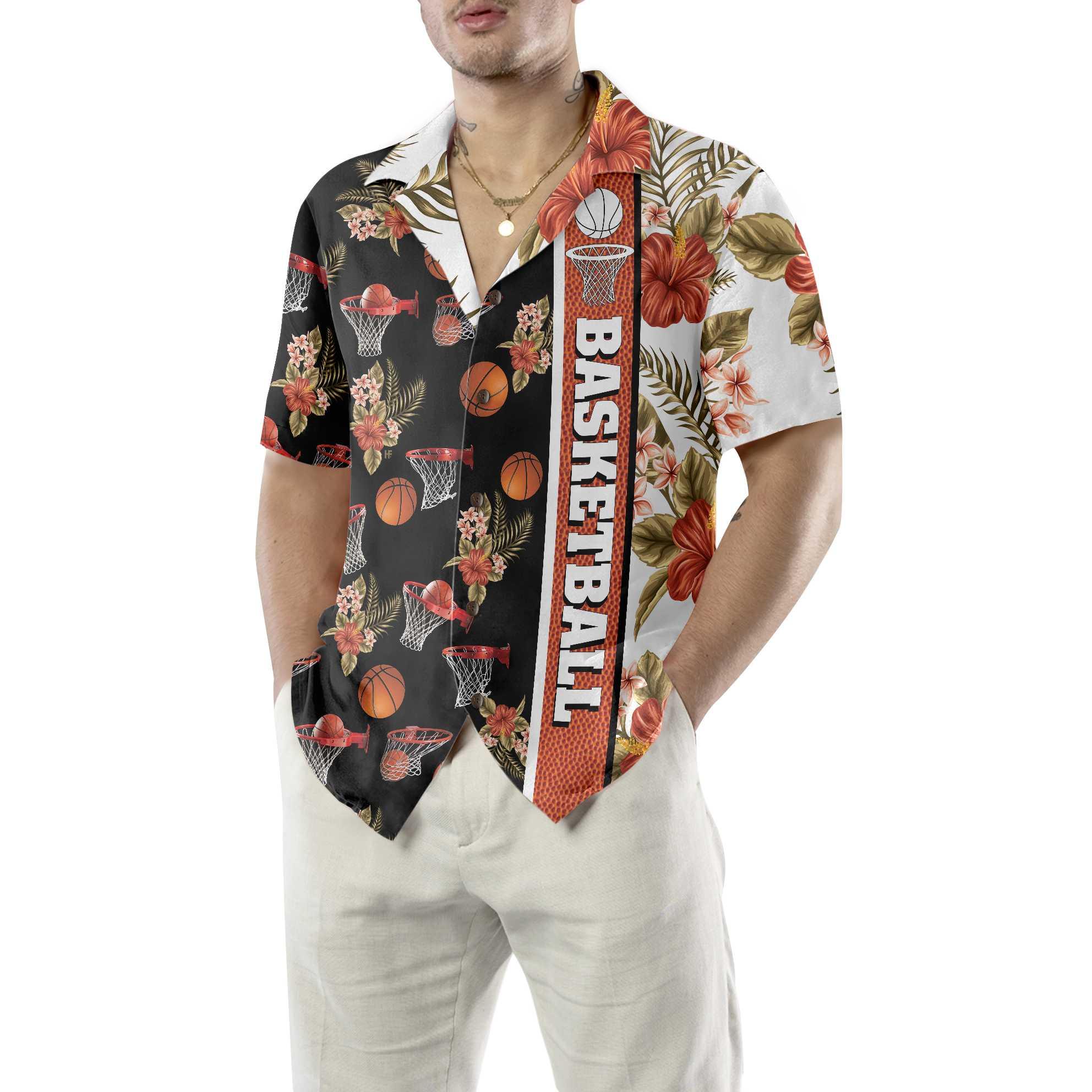 Tropical Basketball Aloha Hawaiian Shirt For Summer, Button Up Basketball Hawaiian Shirts For Men Women, Best Gift For Basketball Lovers, Friend - Image 6