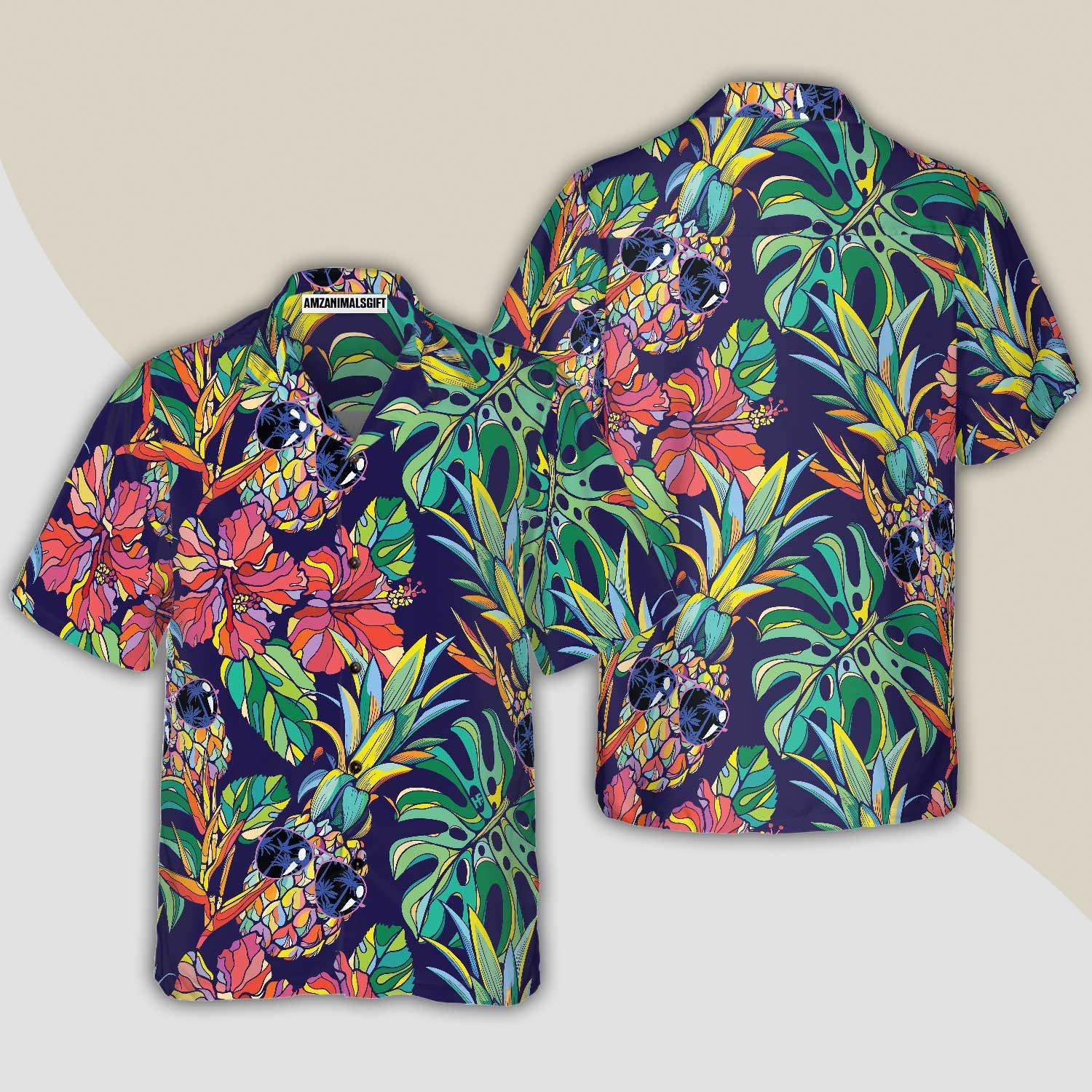 Tropical Coolest Pineapple Hawaiian Shirt, Colorful Summer Aloha Shirt For Men Women, Perfect Gift For Friend, Family, Husband, Wife, Boyfriend