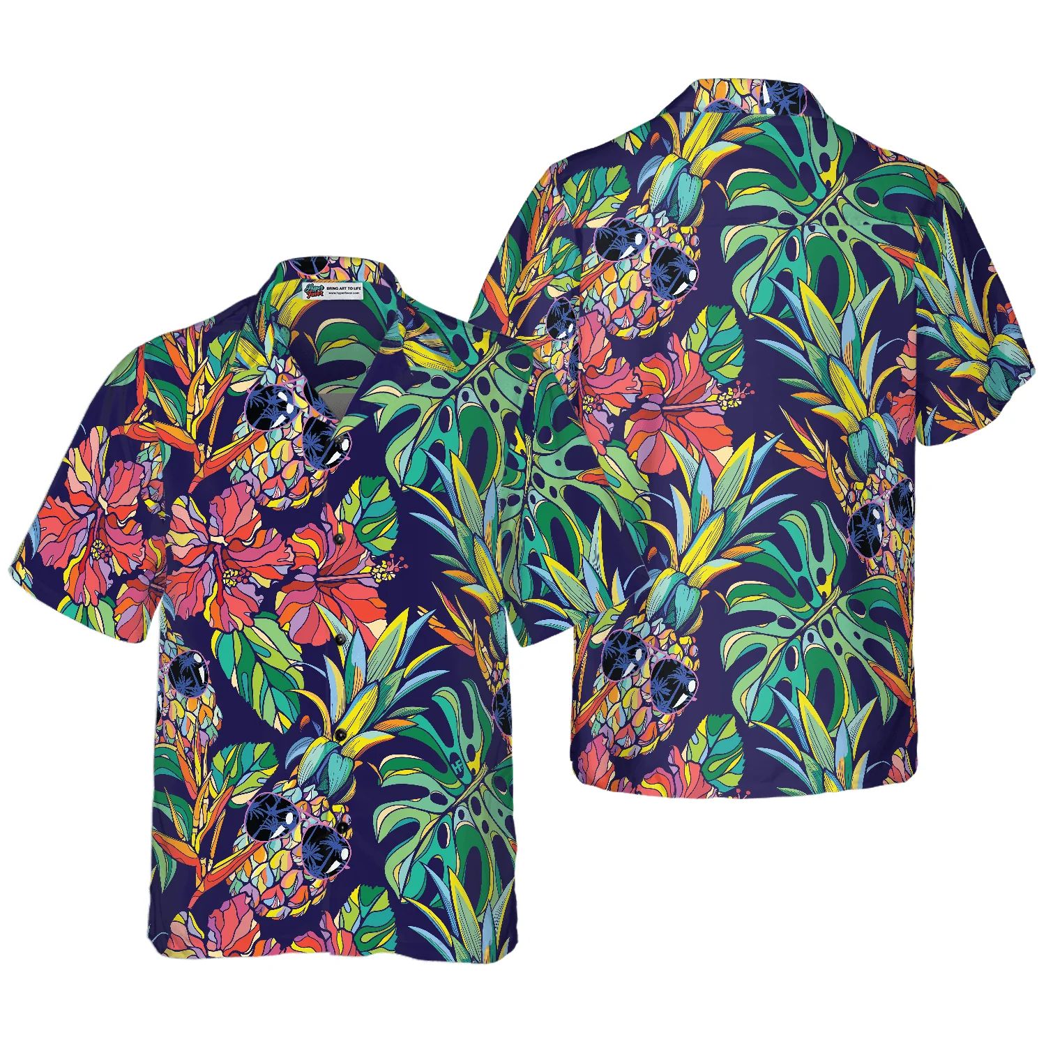 Tropical Coolest Pineapple Hawaiian Shirt, Colorful Summer Aloha Shirt For Men Women, Perfect Gift For Friend, Family, Husband, Wife, Boyfriend - Image 2