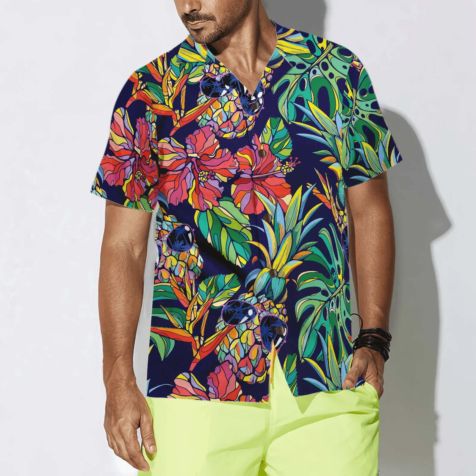 Tropical Coolest Pineapple Hawaiian Shirt, Colorful Summer Aloha Shirt For Men Women, Perfect Gift For Friend, Family, Husband, Wife, Boyfriend - Image 5