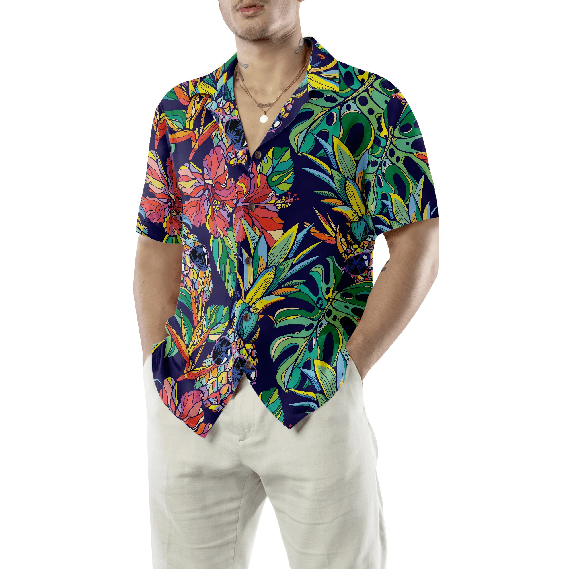Tropical Coolest Pineapple Hawaiian Shirt, Colorful Summer Aloha Shirt For Men Women, Perfect Gift For Friend, Family, Husband, Wife, Boyfriend - Image 6