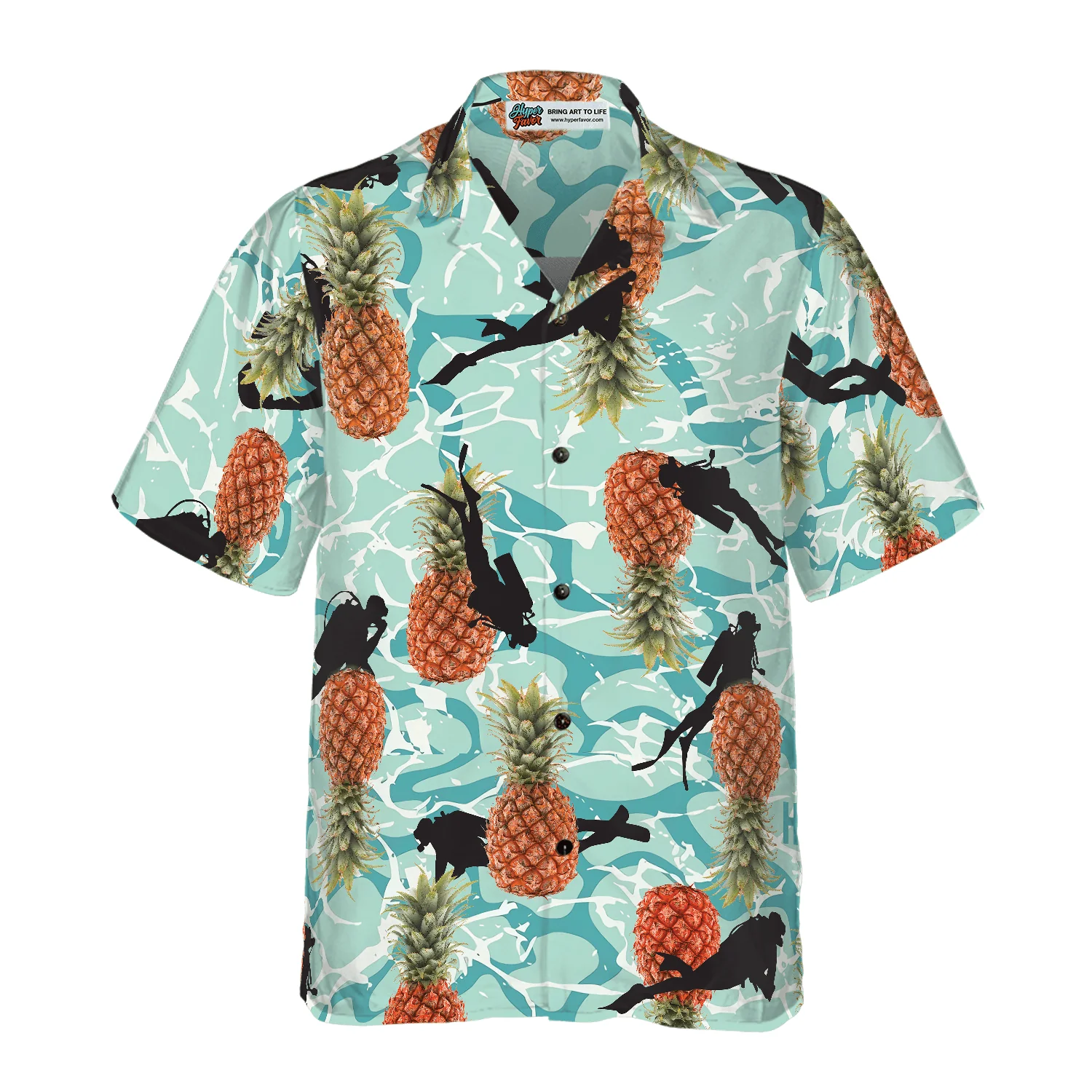 Tropical Pineapple Ocean Scuba Diving Aloha Hawaiian Shirt For Summer, Colorful Shirt For Men Women, Perfect Gift For Friend, Team, Diving Lovers - Image 4