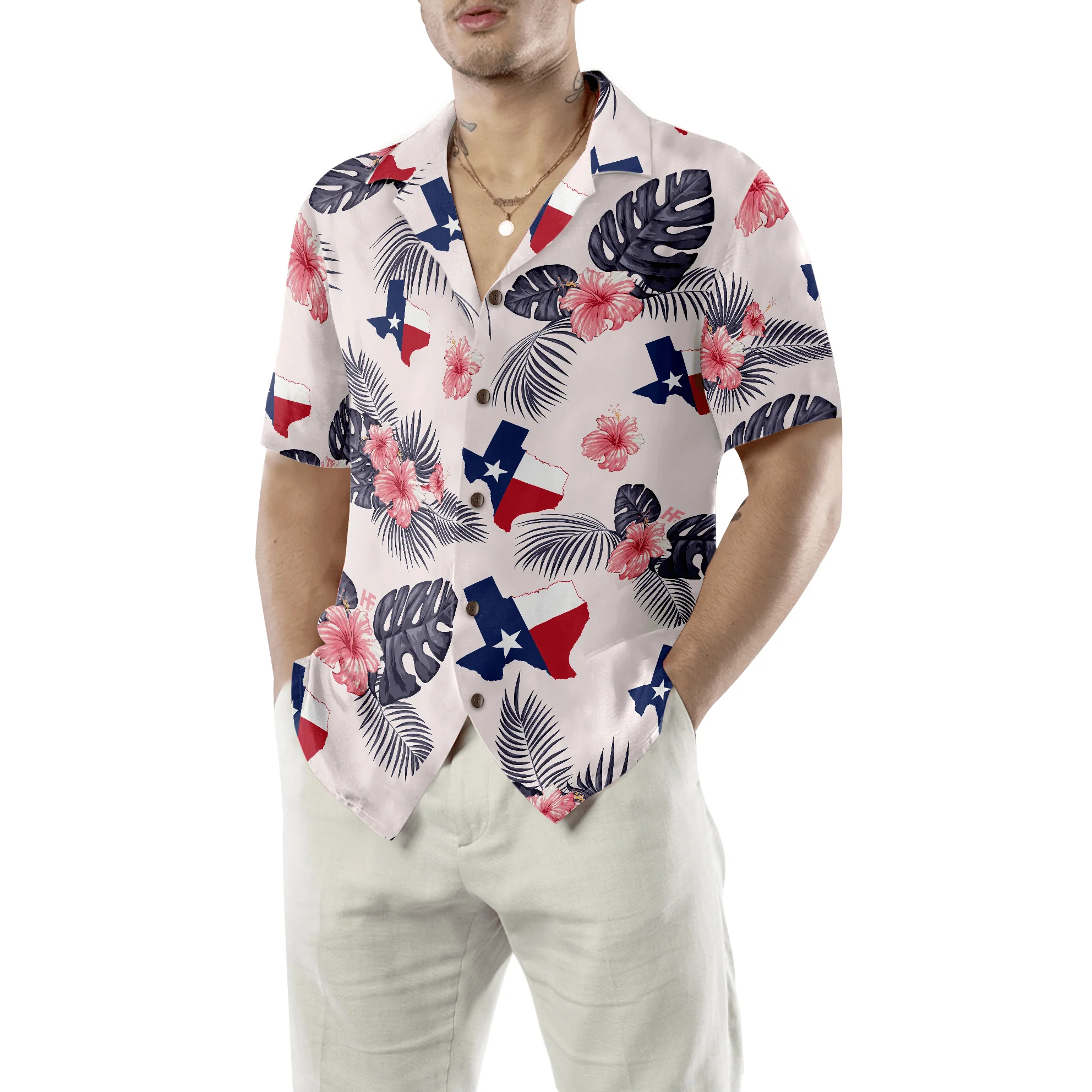 Tropical Texas Map Hawaiian Shirt - It's Not A Party Until A Texas Girl Walks In, Proud Texas, Summer Aloha Shirt - Perfect Gift For Men Women - Image 5