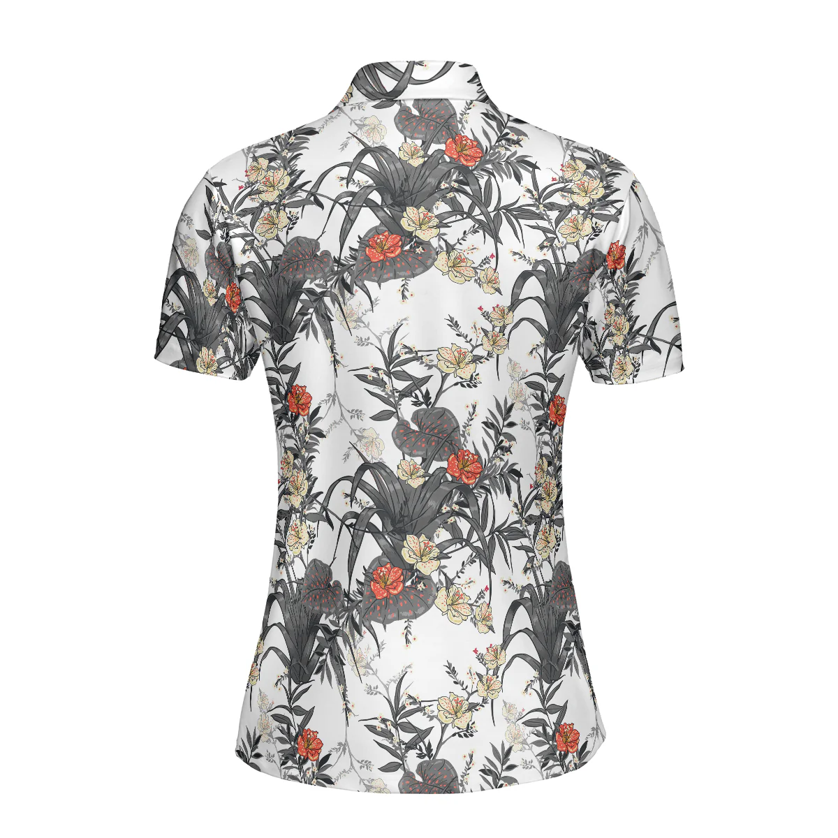 Tropical Women Polo Shirts - Tropical Flowers And Tropical Plants Shirt Women Polo Shirt - Perfect Gift For Women, Summer Lovers - Image 3
