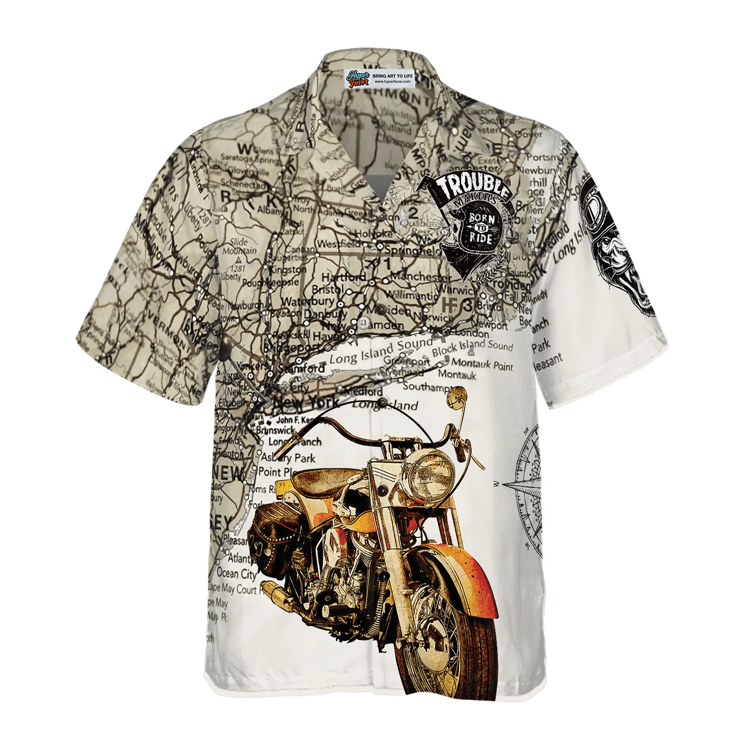 Trouble Makers Born to Ride Hawaiian Shirt, Colorful Summer Aloha Shirt For Men Women, Perfect Gift For Friend, Family, Husband, Wife - Image 4