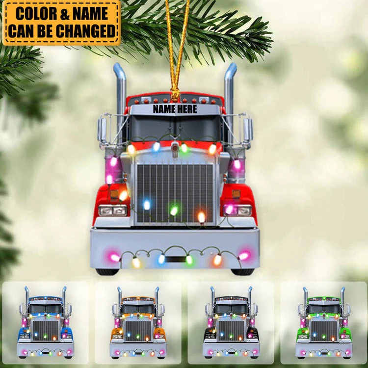 Truck Christmas Ornament, Personalized Christmas Ornament - Christmas Gift For Truck Driver, Best Custom Shape Ornament Decor - Image 2