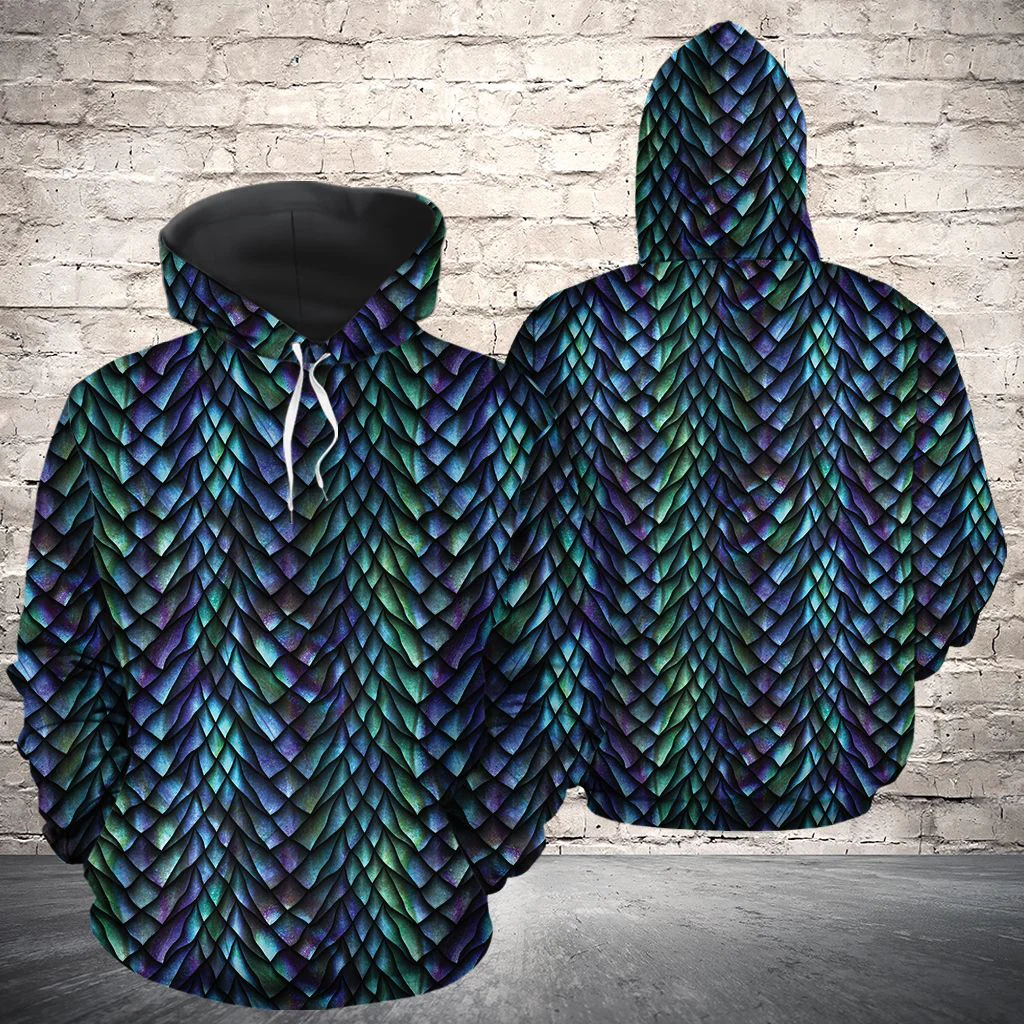 Turquoise Dragon Pullover Premium Hoodie, Perfect Outfit For Men And Women On Christmas New Year Autumn Winter - Image 3