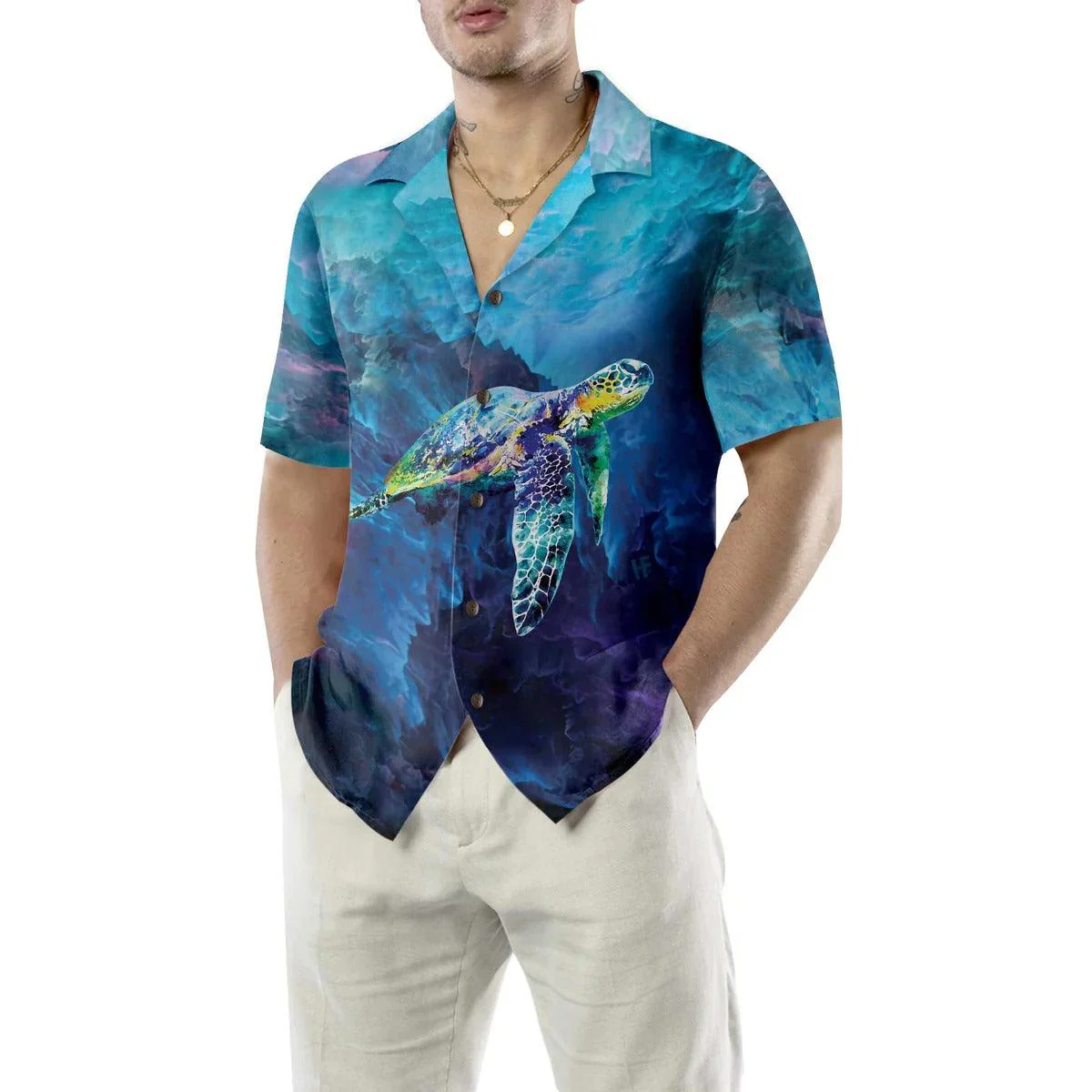 Turtle Flag American Hawaiian Shirt, Turtle Shirt For Men & Women - Perfect Gift For Turtle Lover, Friend, Family - Image 6