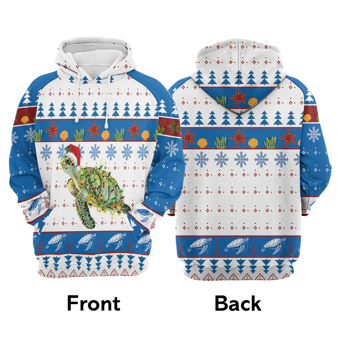 Turtle Wine Premium Christmas Hoodie, Sea Turtle Christmas Unisex Hoodie For Men & Women - Perfect Gift For Christmas, Turtle Lover - Image 3